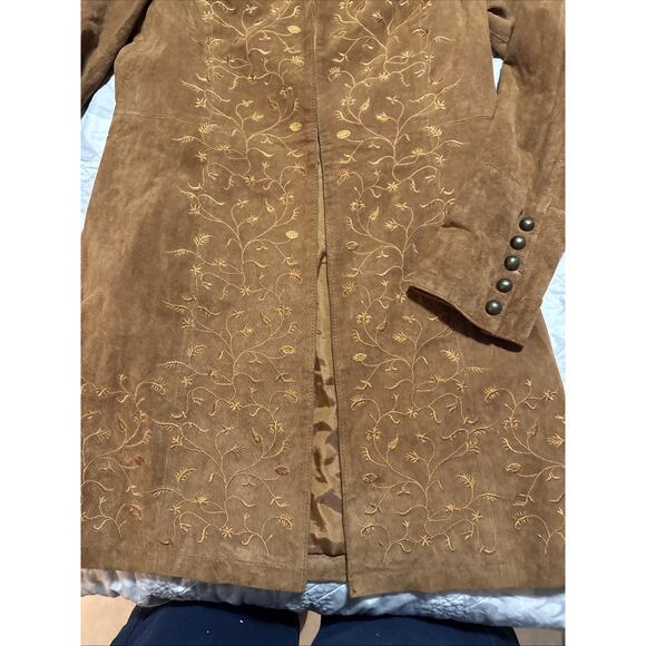 Prospor& Devine Leather Ground Floor Floor Floral Jacket Size M - Picture 2 of 10
